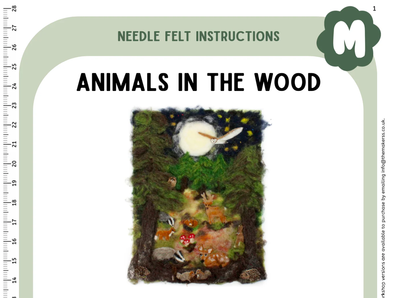 Animals in the Wood Large Picture Instructions PDF