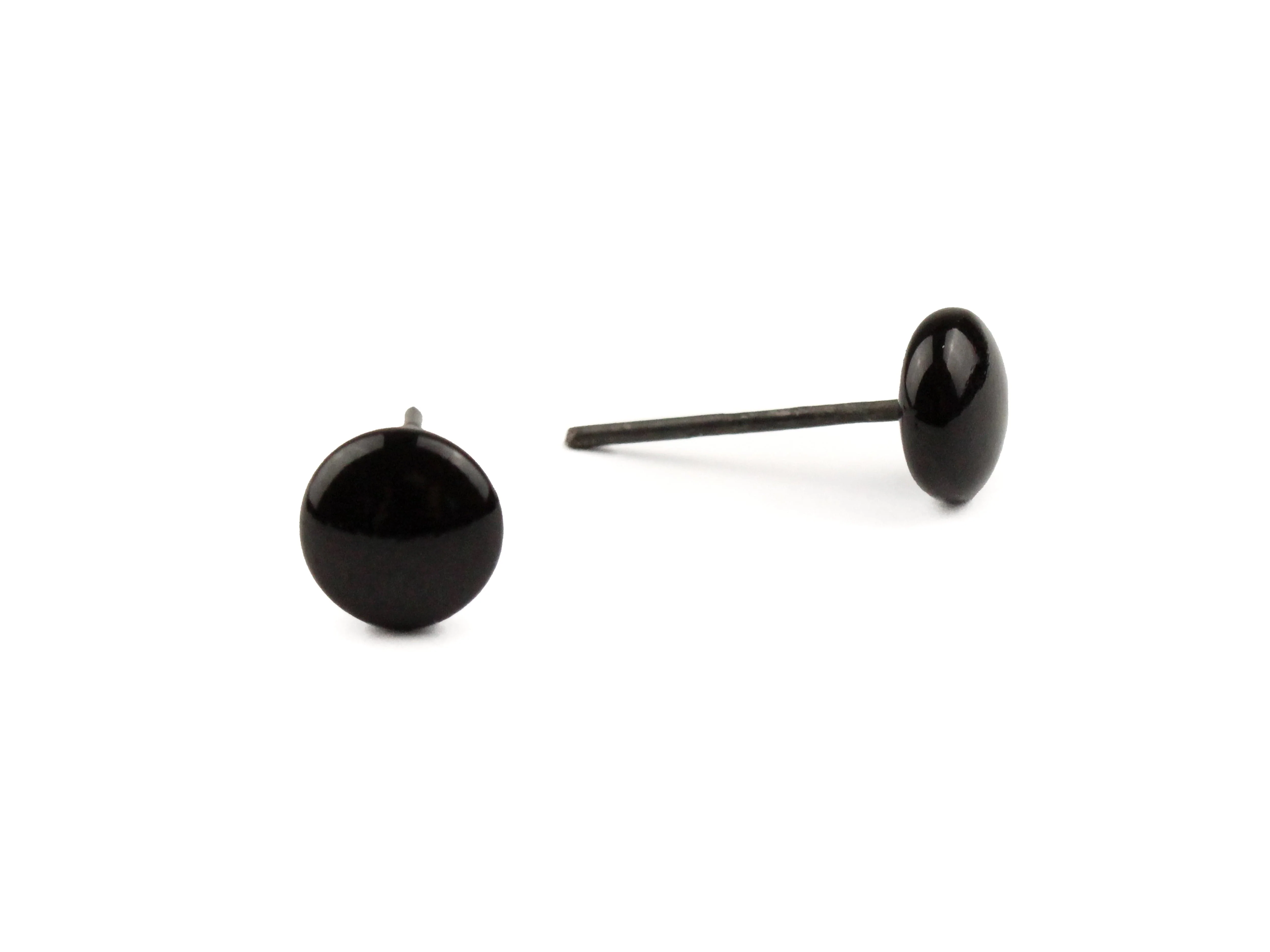 Black Easy Glue-In Glass Eyes 3 - 10 mm options - Image 3