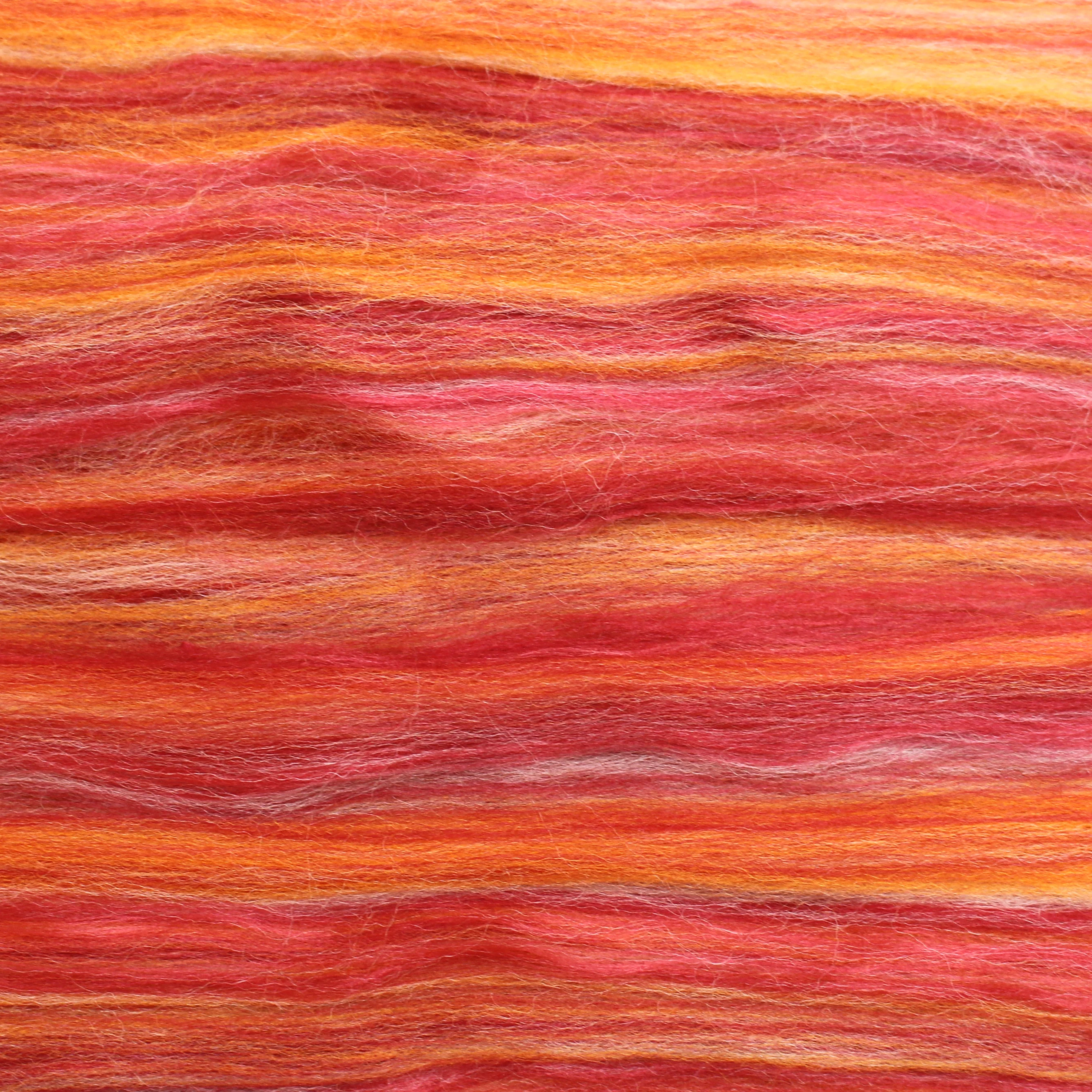 Blood Orange dyed Merino Bamboo Mix Wool Tops - Image 2