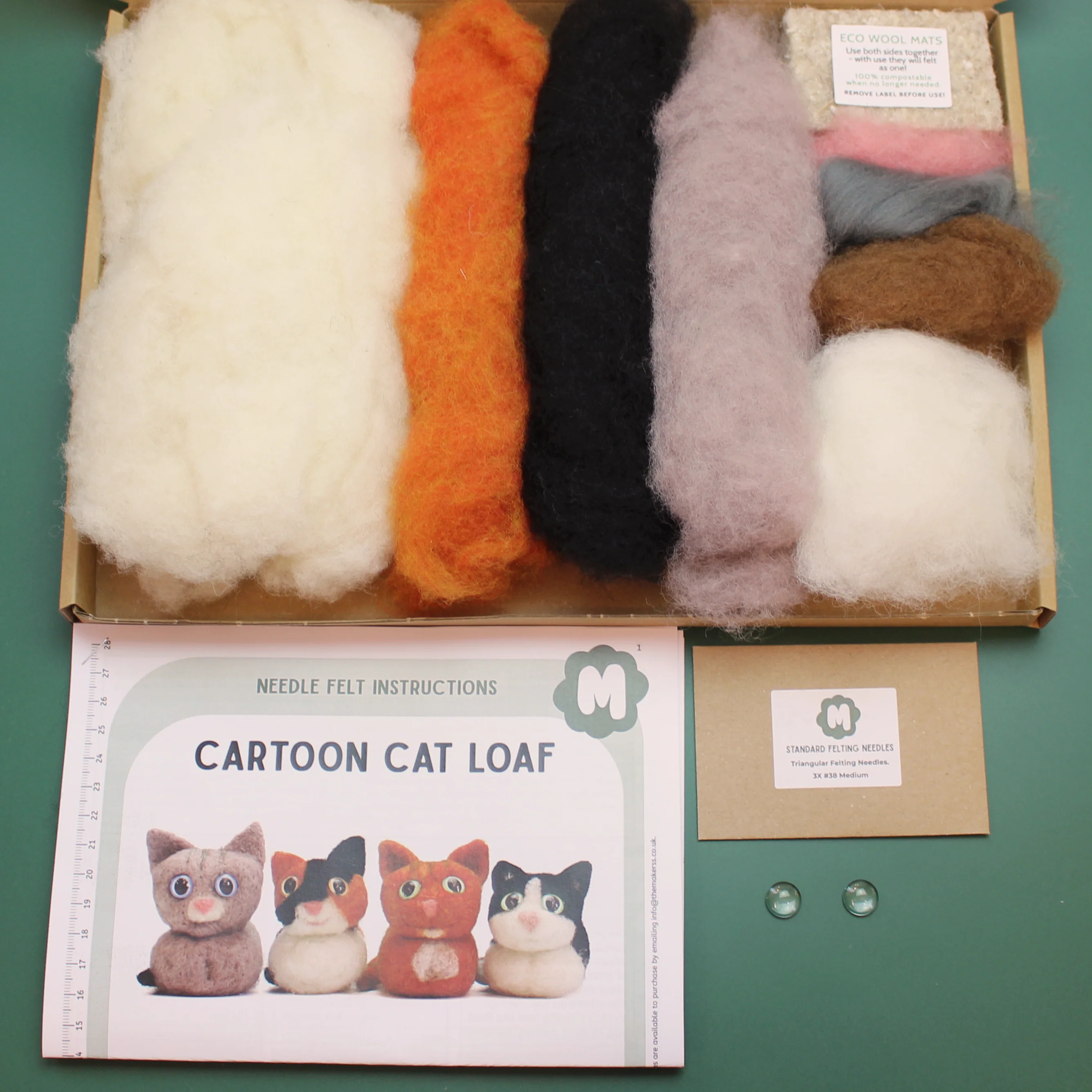 Cartoon Cat Loaf Needle Felt Small Kit - makes 1 - Image 8