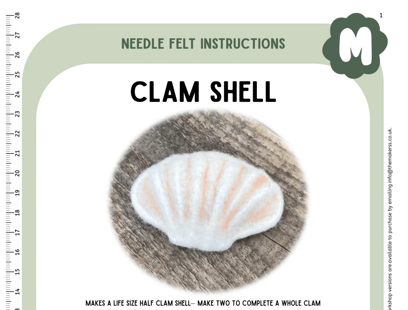 Clam Shell Needle Felt Instructions PDF