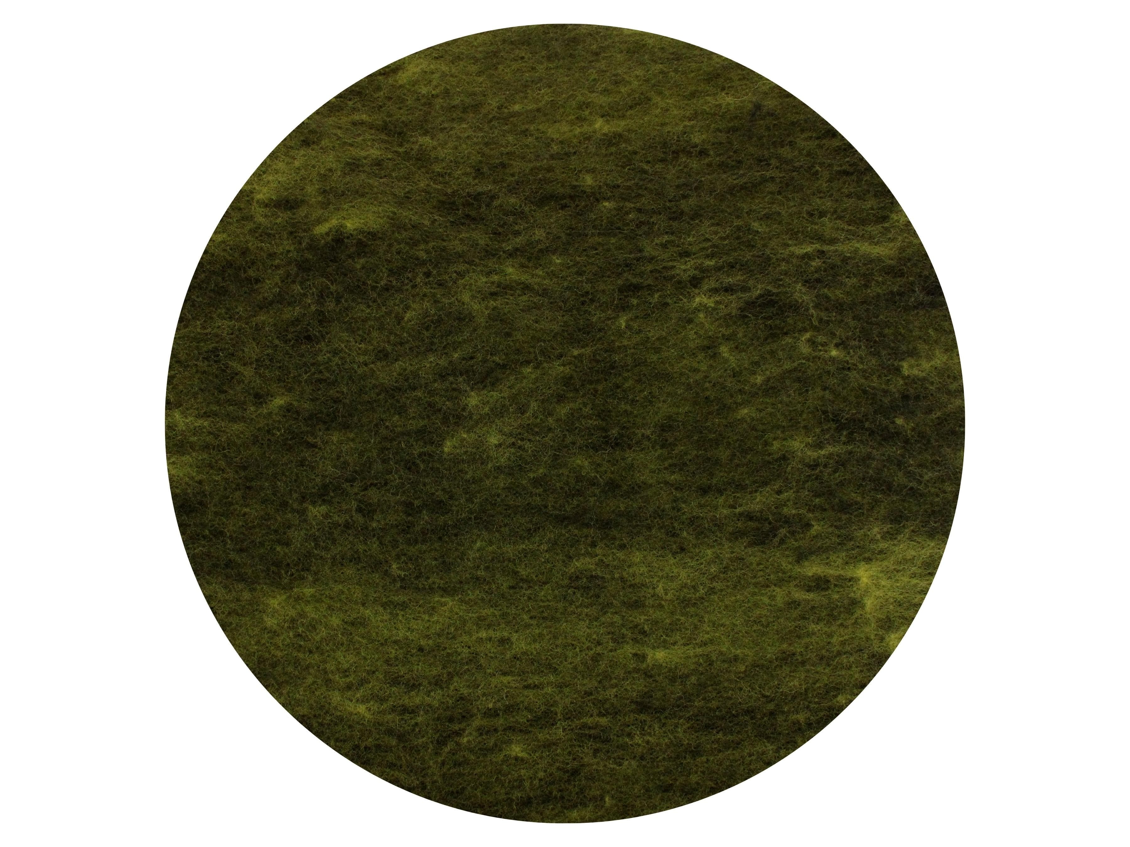 Moss Green New Zealand carded wool slivers