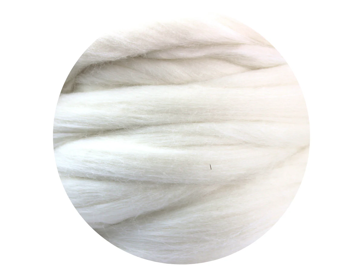 White Extra Fine Merino Tops - natural undyed - various weights