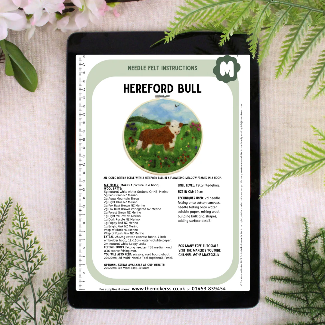 Hereford Bull Needle Felt Kit - Image 5
