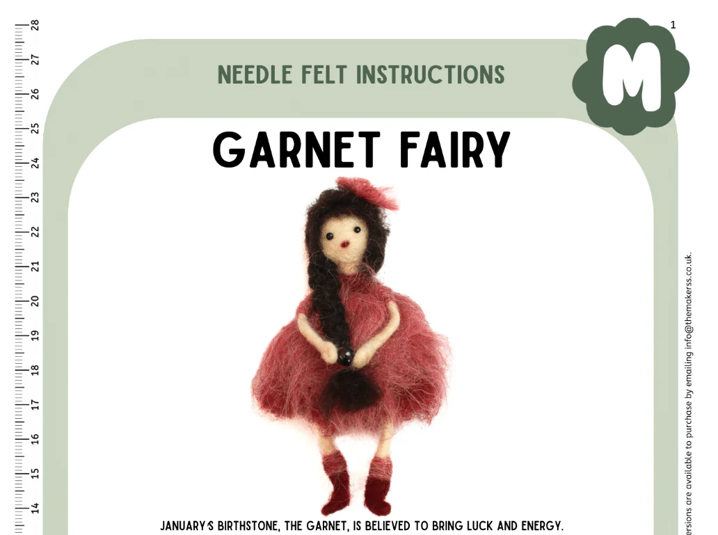 January Birthstone Garnet Fairy Instructions PDF