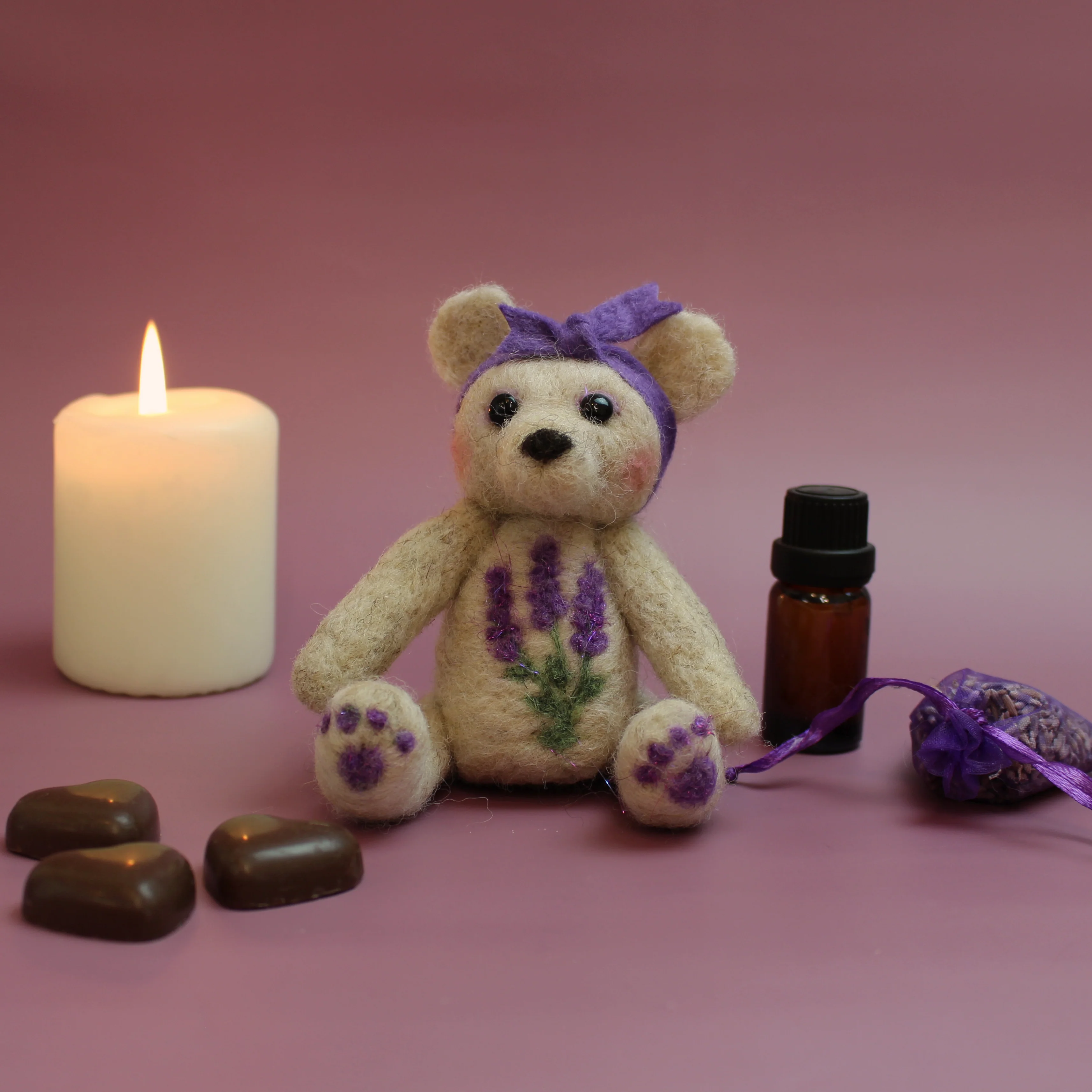 Mother's Day Stay at Home Lavender Bear Needle Felt Workshop