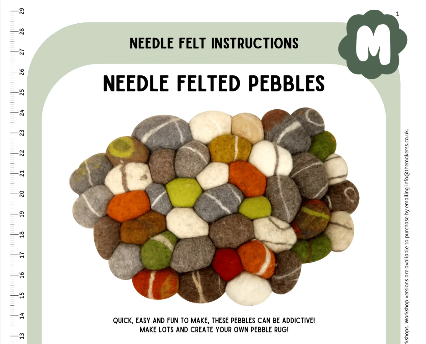 Needle Felted Pebble Instructions PDF