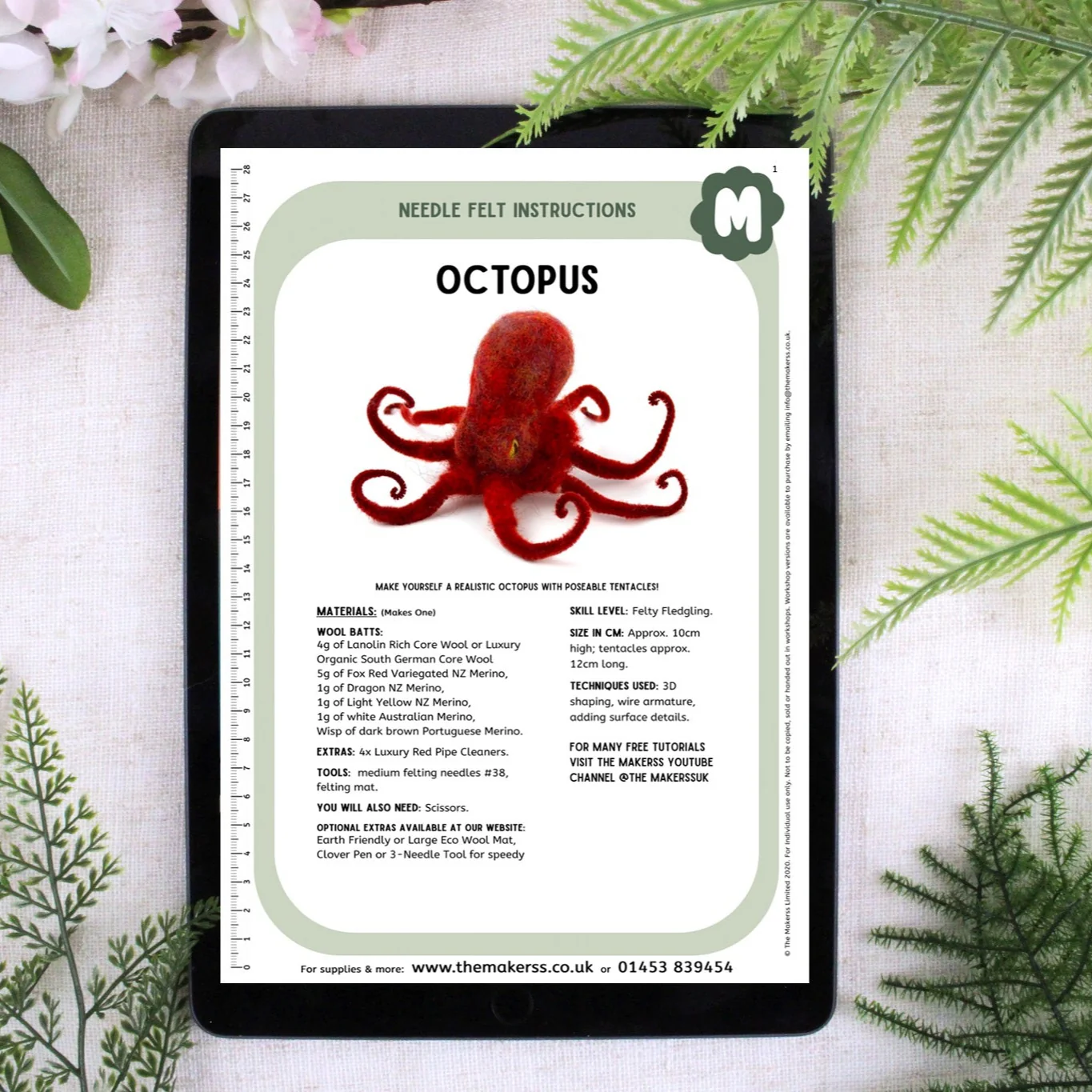 Octopus Small Needle Felt Kit - Image 4