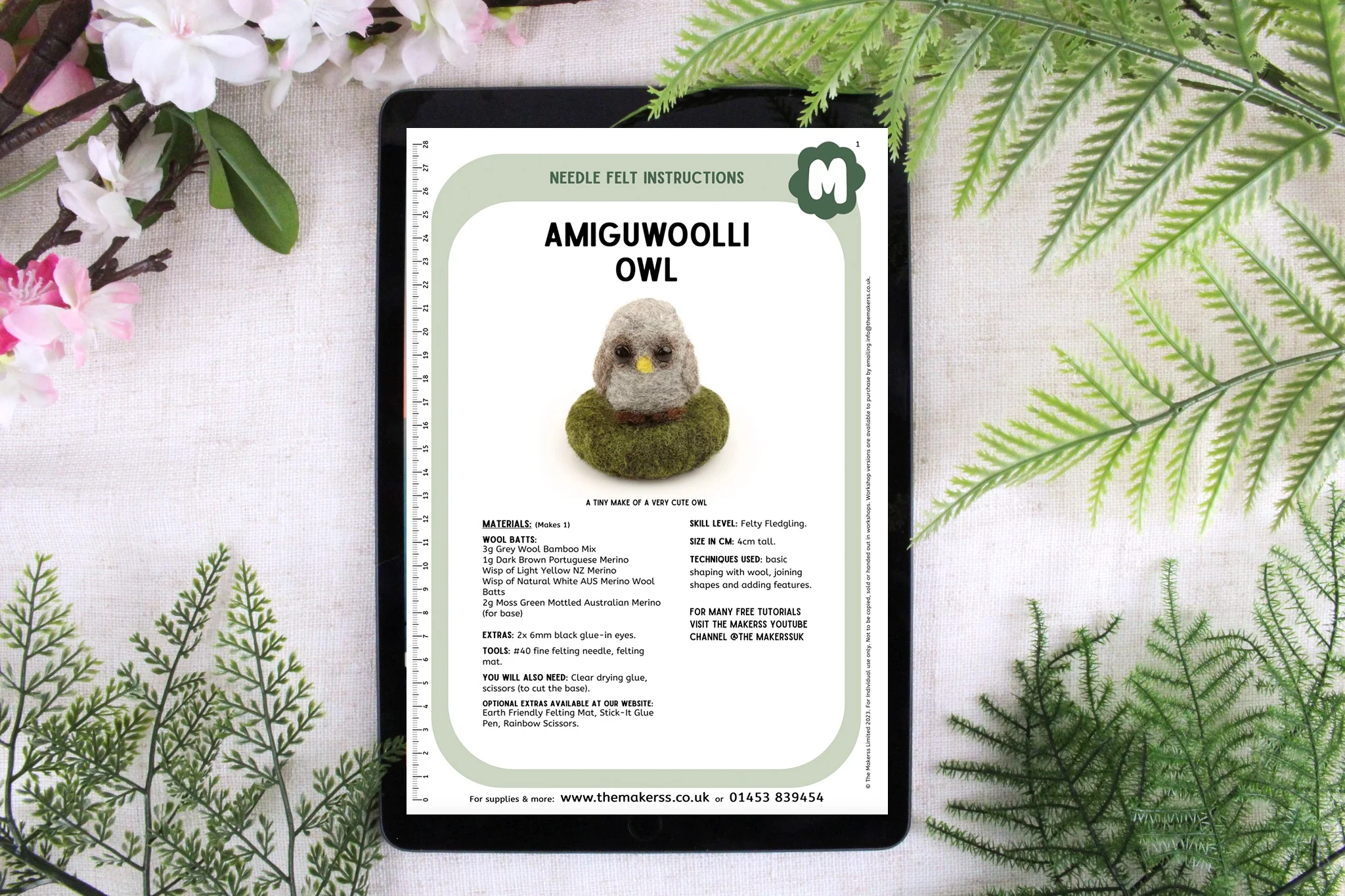 Owl Amiguwoolli Mini Needle Felt Kit - Image 3