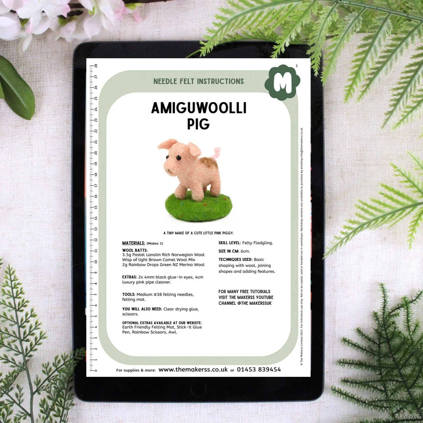 Pig Amiguwoolli Mini Needle Felt Kit - Image 3