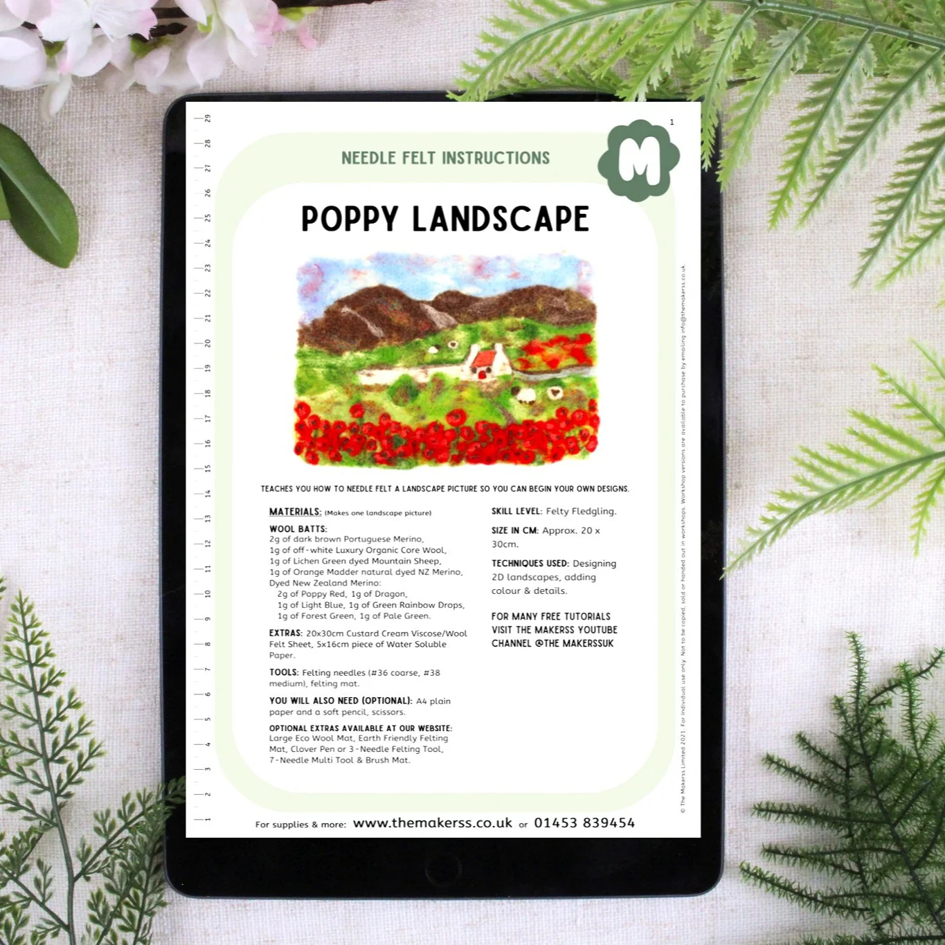 Poppy Landscape Needle Felt Kit - Image 4
