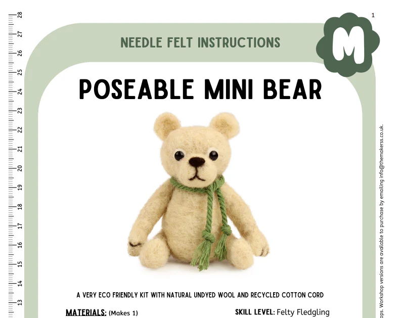 Poseable Mini Bear Instructions PDF