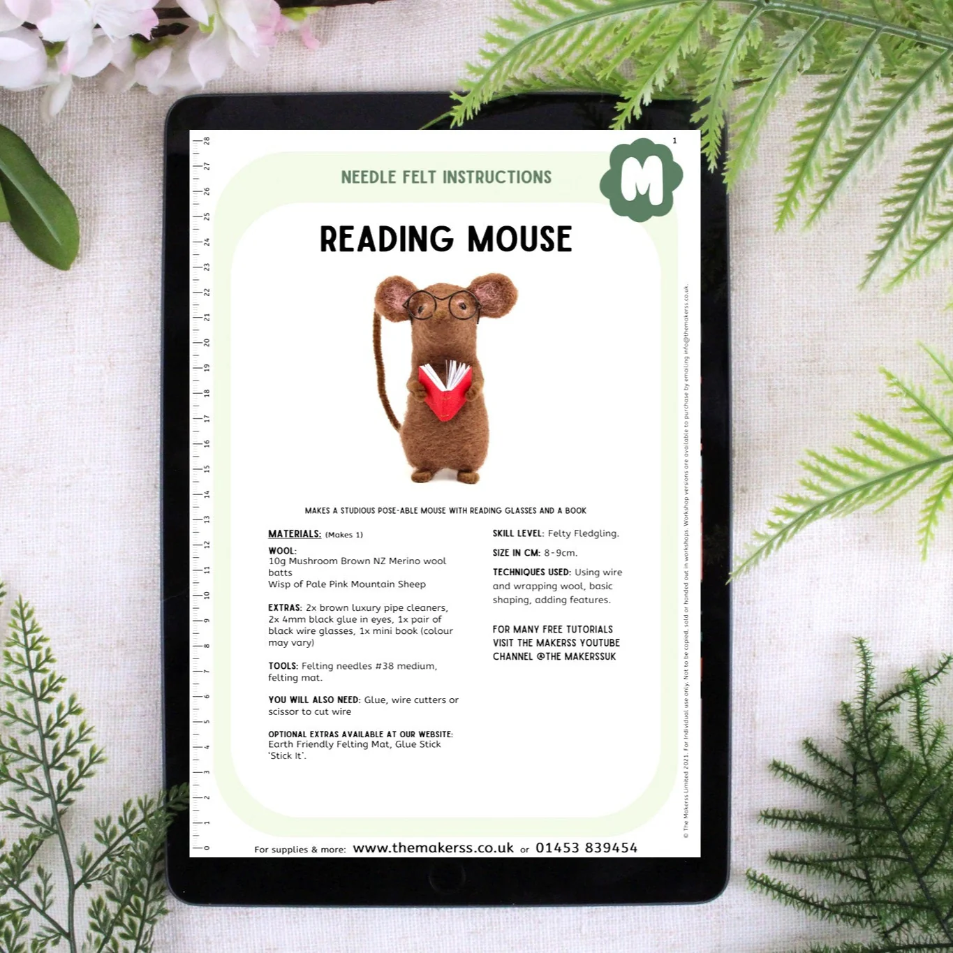 Reading Mouse Needle Felt Kit - Image 4