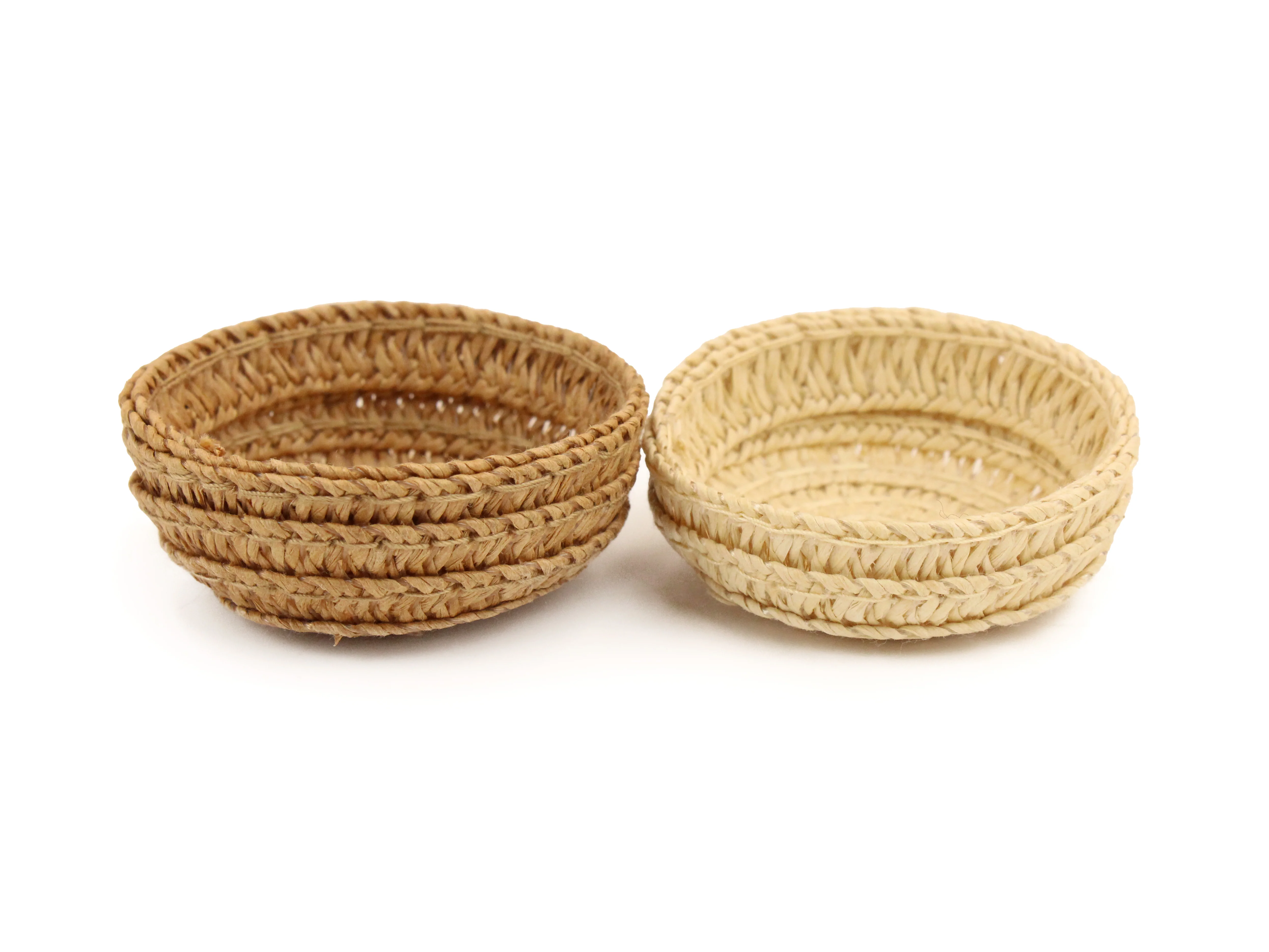 Round Woven Basket for Needle Felted Characters
