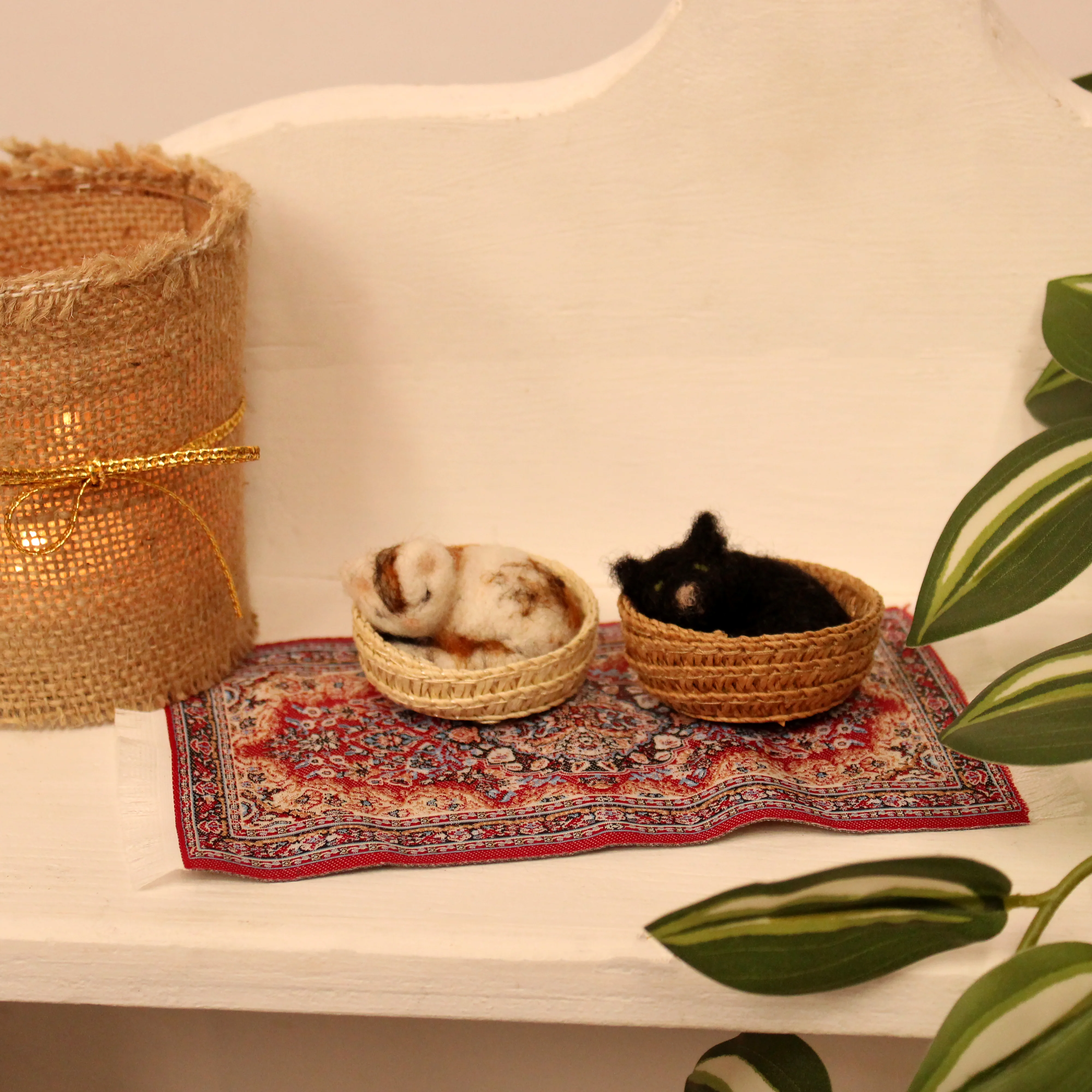 Round Woven Basket for Needle Felted Characters - Image 2