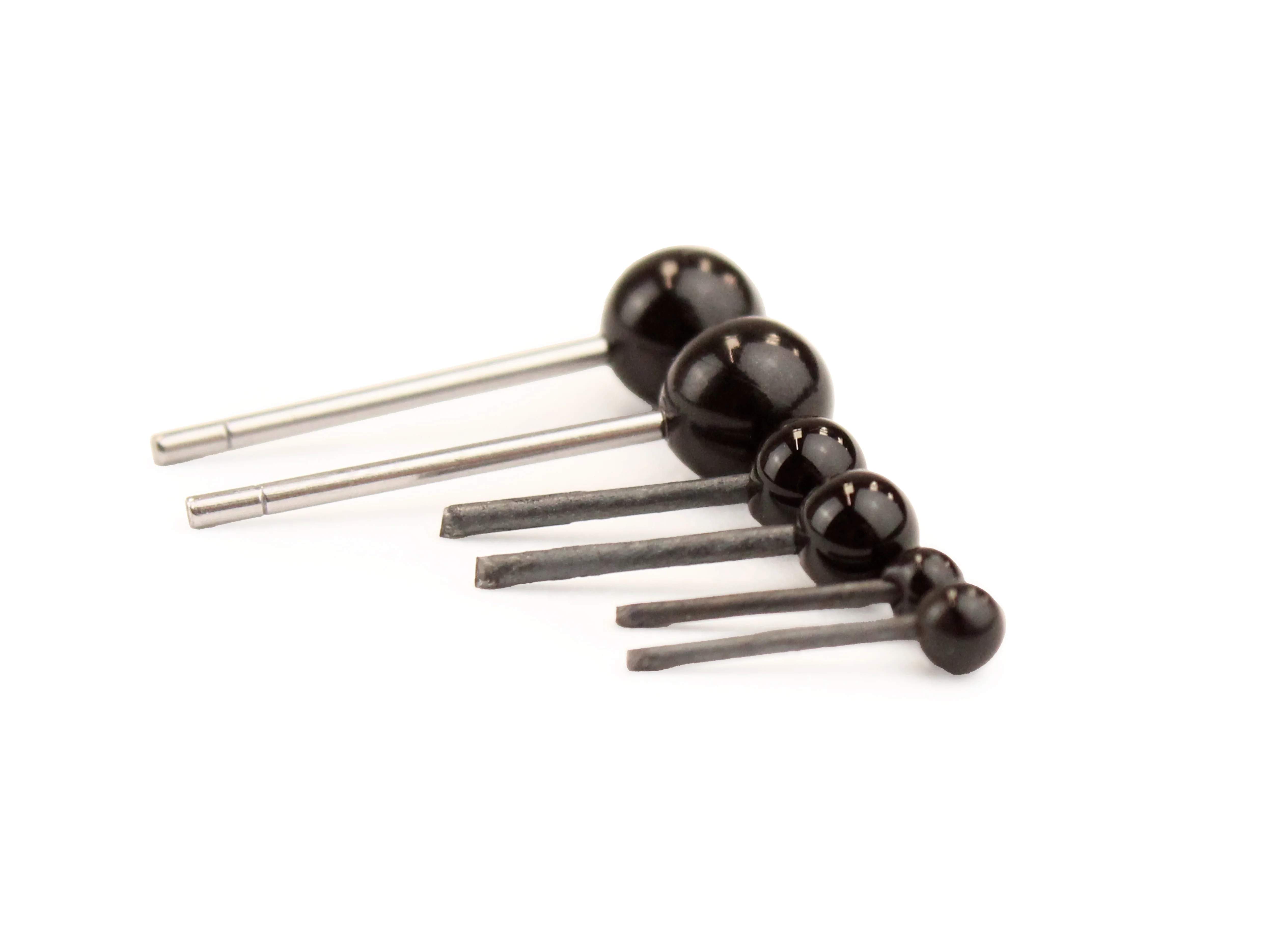 Round Black Glue-In Glass Eyes 2,3,4, 5mm options - pack of 100 - Image 2