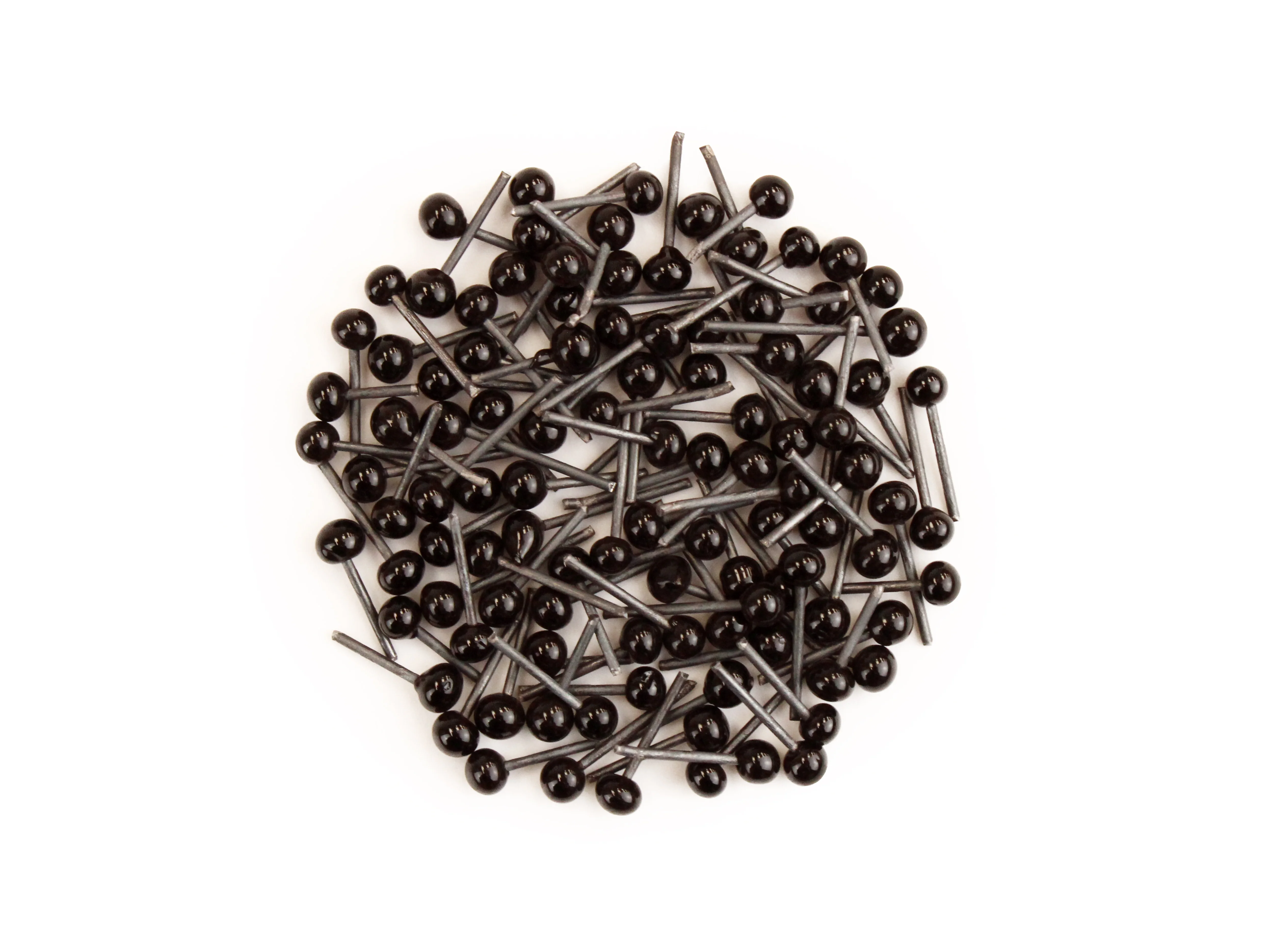 Round Black Glue-In Glass Eyes 2,3,4, 5mm options - pack of 100 - Image 3