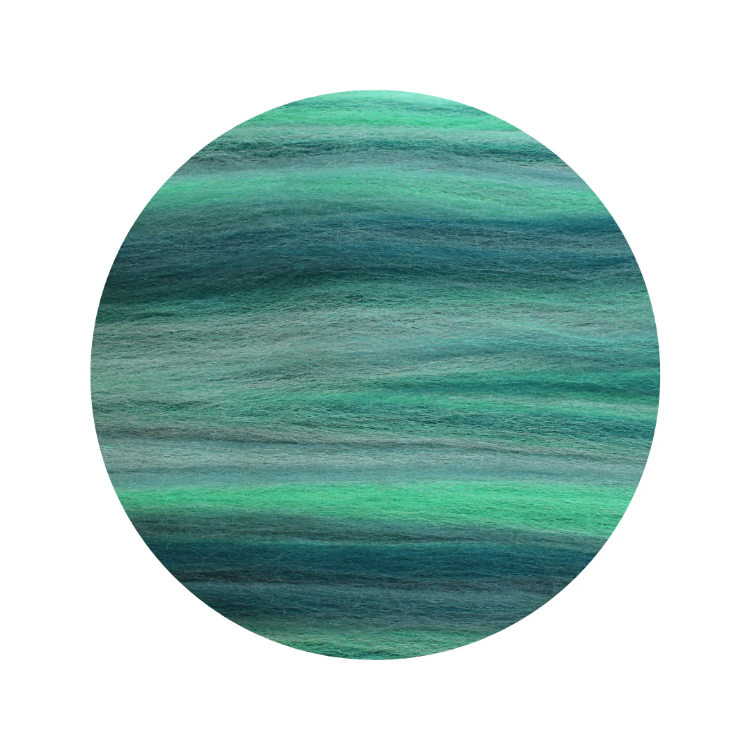 Sea Glass dyed Merino Wool Tops