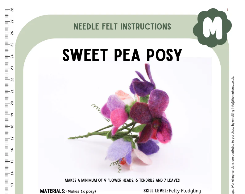Sweet Pea Posy Instructions PDF