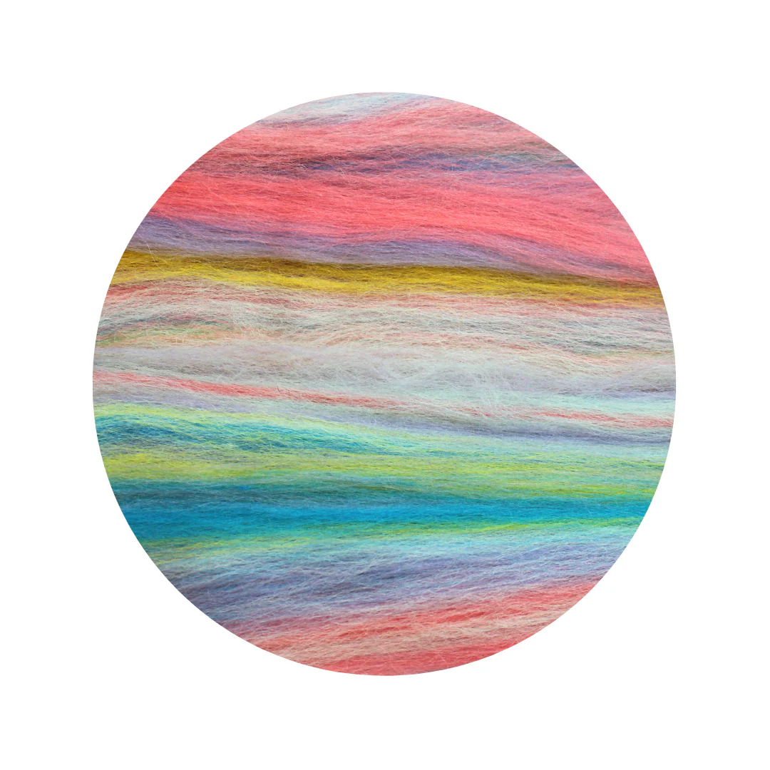 Tropical Cocktail dyed Merino Mix Wool Tops