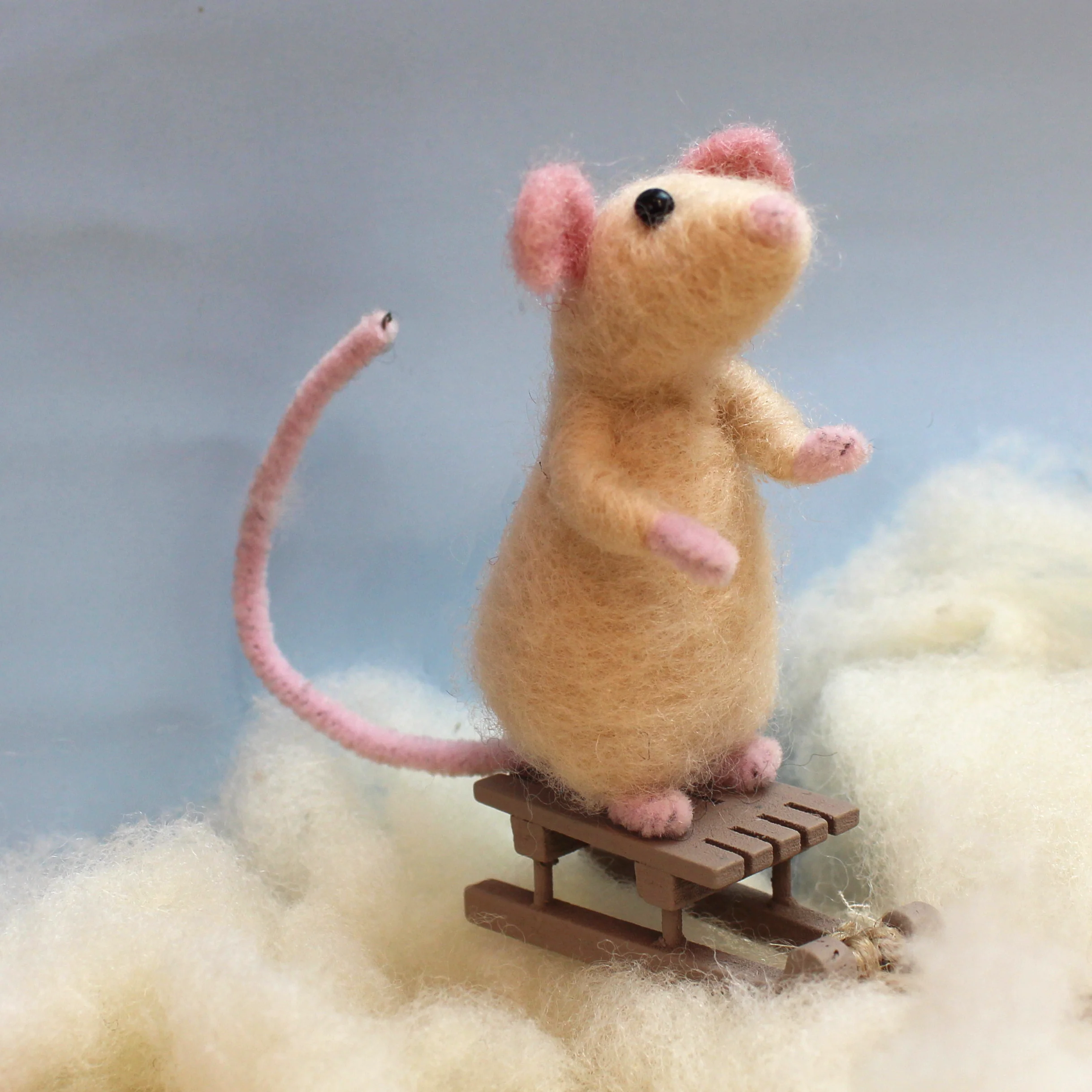 Wooden Mini Sledge for Needle Felt Characters - Image 2